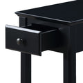 Black Accent Table With Bottom Shelf Black Primary Living Space Drawers Rectangular Wood