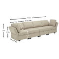 Fabric Modern Modular Sofa Couch With Storage Seats Modular Sectional Sofa 4 Seater Modular Couch For Living Room Beige Beige Polyester 4 Seat