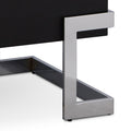 Black High Gloss And Chrome Coffee Table With Lift Top Black Silver Primary Living Space Modern Rectangular Wood Metal Sled