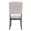Beige And Weathered Grey Oak Tufted Back Side Chairs Set Of 2 Solid Beige Grey Dining Room Foam Rectangular Transitional Side Chair Rubberwood Tufted Back Set Of 2 Linen