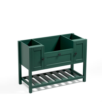 Solid Wood Bathroom Vanities Without Tops 47 In. W X 20 In. D X 33.6 In. H Bathroom Vanity In Green Green Solid Wood