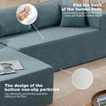 Modular Sectional Living Room Sofa Set Upholstered Sleeper Sofa For Living Room, Bedroom, Salon, 2 Pc Free Combination, L Shape Blue Lime Green Fabric 3 Seat
