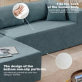 L Shape Modular Sectional Living Room Sofa Set Upholstered Sleeper Sofa For Living Room,16.53 Inch Cushion Heightening, 2 Pc Free Combination Sofa For Apartment Blue Lime Green Fabric 3 Seat