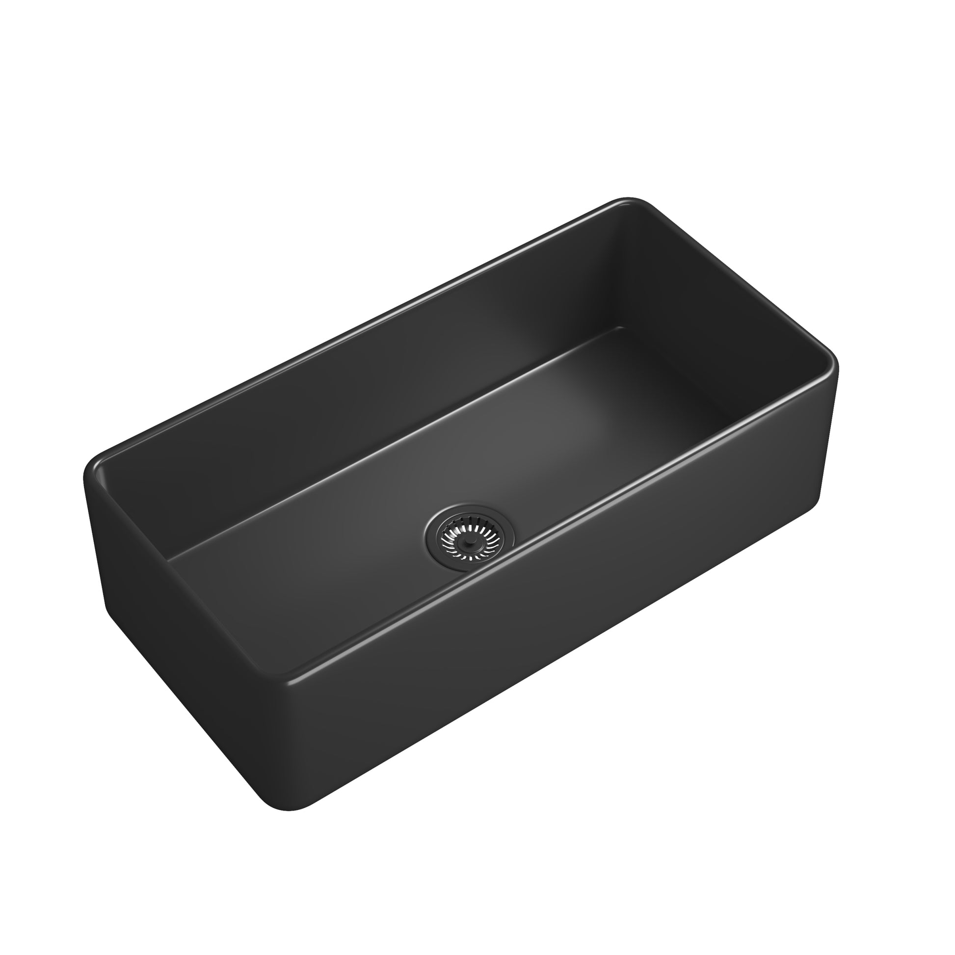 Matte Black Farmhouse Sink Deep Apron Sink Undermount Farmhouse Kitchen Sink Single Farm Sink Matte Black Ceramic