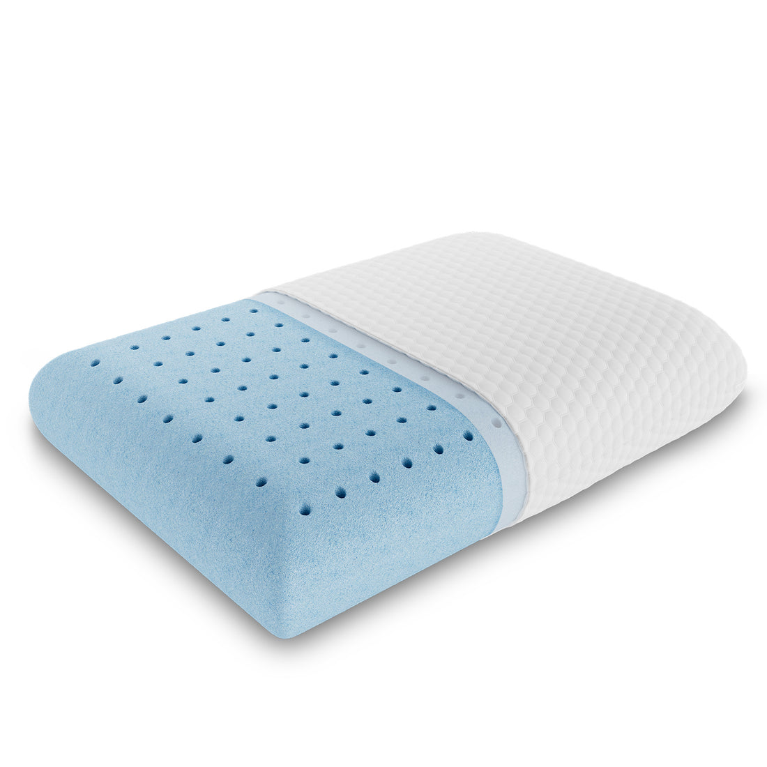 Foam Pillow, Sleeping Pillow, Soft And Comfortable, Removable, Machine Washable Cover,1 Pack,24 "X 16 Full Blue 2 Piece Set Fabric