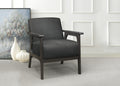 Dark Gray Fabric Upholstered Accent Chair 1Pc Solid Rubberwood Antique Gray Finish Living Room Furniture Dark Gray Primary Living Space Rubberwood Solid Wood
