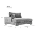 Bella Grey Corduroy U Shaped 3 Piece Sectional Grey Wood Corduroy 5 Seat