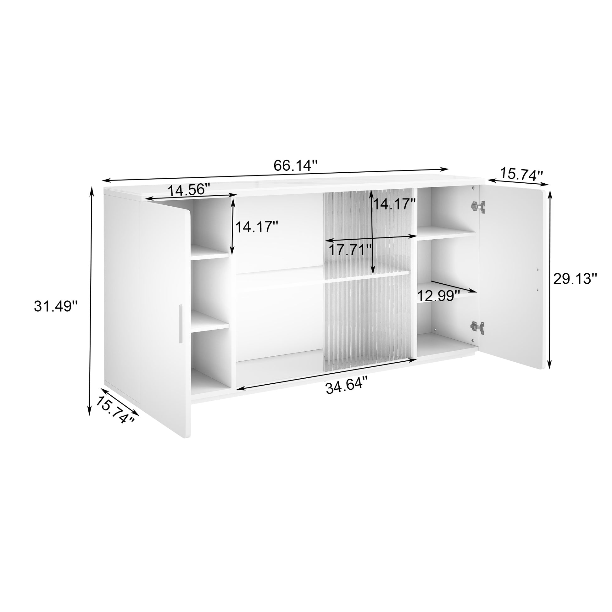 2405Wooden Side Cabinets With Glass Doors For Dust Prevention, Modern Storage Display Lockers For Living And Dining Rooms And Other Domestic Areas White Mdf