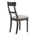 Light Brown And Weathered Grey Side Chairs Set Of 2 Solid Grey Brown Dining Room Foam Rectangular Traditional Side Chair Rubberwood Ladder Back Set Of 2 Wood