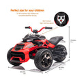 24V Kids Ride On Atv, 3 Wheeler Electric Vehicle, Battery Powered Ride On Motorcycle For Boys Girls With Led Lights, Music, High Low Speed, Soft Start,Without Rc Red 3 To 4 Years Plastic