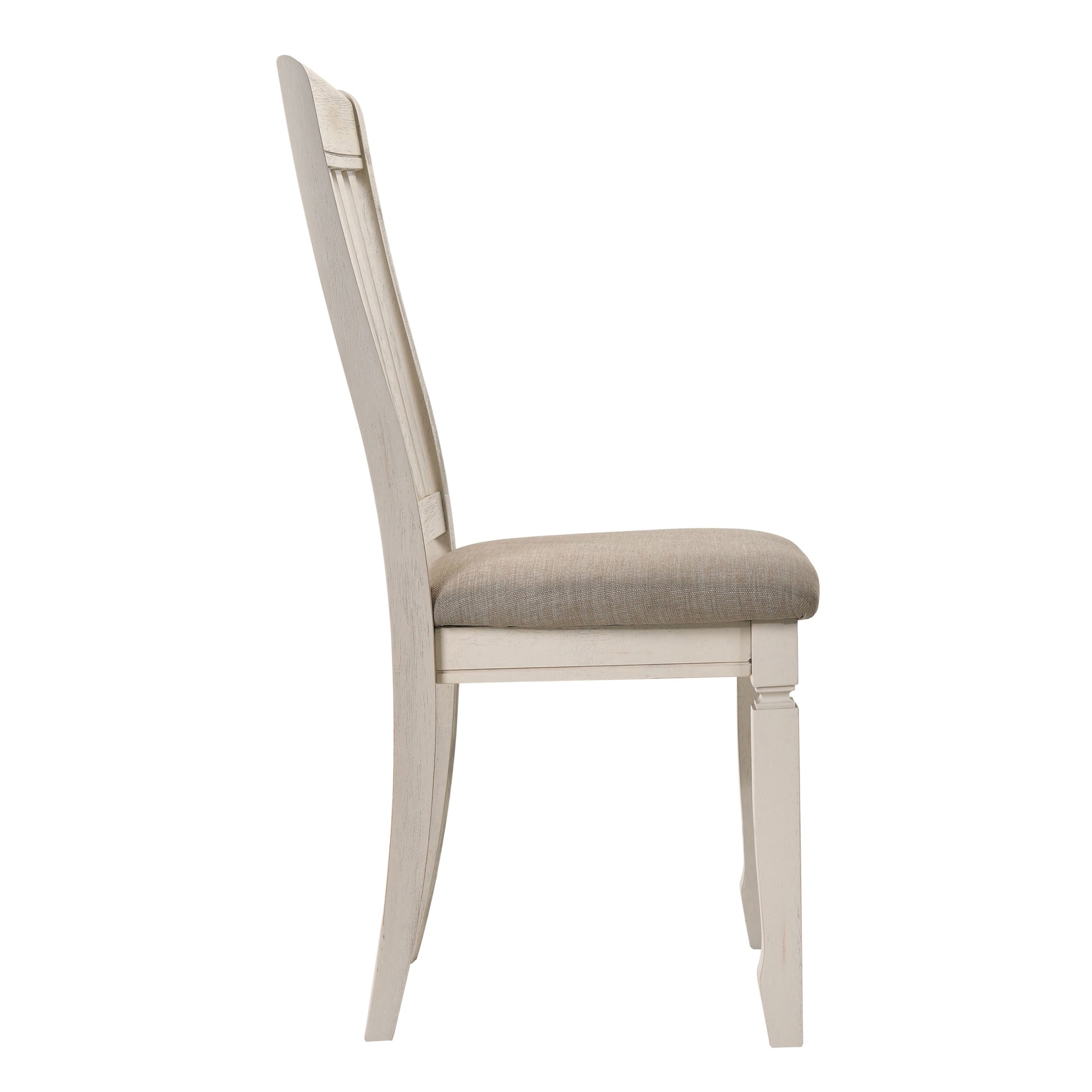 Tan And Cream Slatted Back Side Chairs Set Of 2 Solid Tan Dining Room Foam Rectangular Traditional Side Chair Rubberwood Slat Back Set Of 2 Wood Fabric