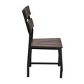 Oak And Black Ladder Back Side Chairs Set Of 2 Solid Black Brown Dining Room Foam Rectangular Industrial Side Chair Solid Back Set Of 2 Wood