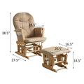 Taupe And Natural Oak 2 Piece Glider Chair And Ottoman Set Taupe Brown Microfiber Primary Living Space Oak Wood