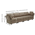 Fabric Modern Modular Sofa Couch With Storage Seats Modular Sectional Sofa 4 Seater Modular Couch For Living Room Brown Brown Polyester 4 Seat