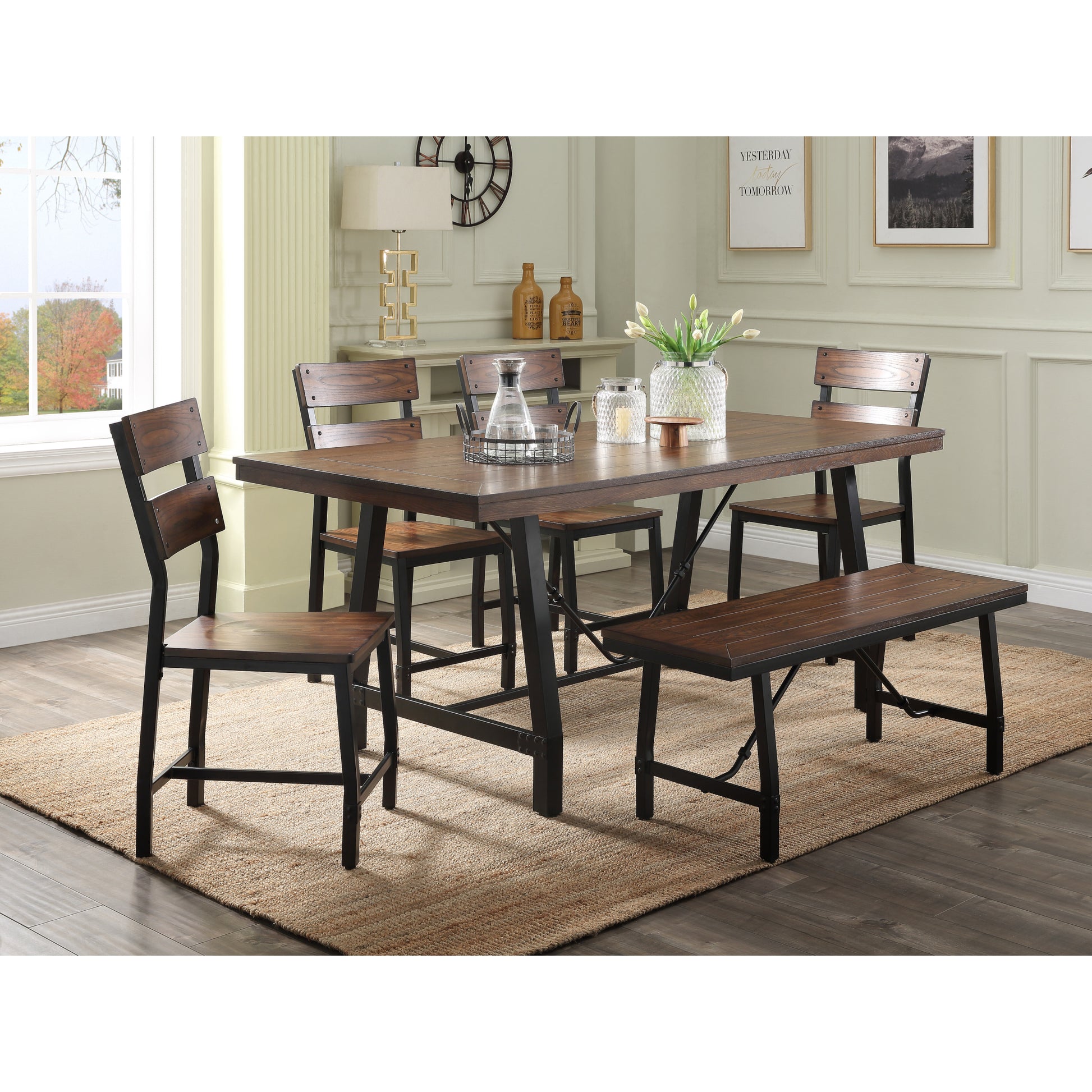 Oak And Black Ladder Back Side Chairs Set Of 2 Solid Black Brown Dining Room Foam Rectangular Industrial Side Chair Solid Back Set Of 2 Wood