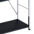 Black And Chrome 4 Tier Rectangular Bookshelf 4 Black Silver Open Back Wood Metal