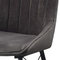 Grey And Black Tufted Back Dining Chairs Set Of 2 Solid Black Grey Dining Room Foam Rectangular Contemporary Side Chair Solid Back Set Of 2 Wood Fabric