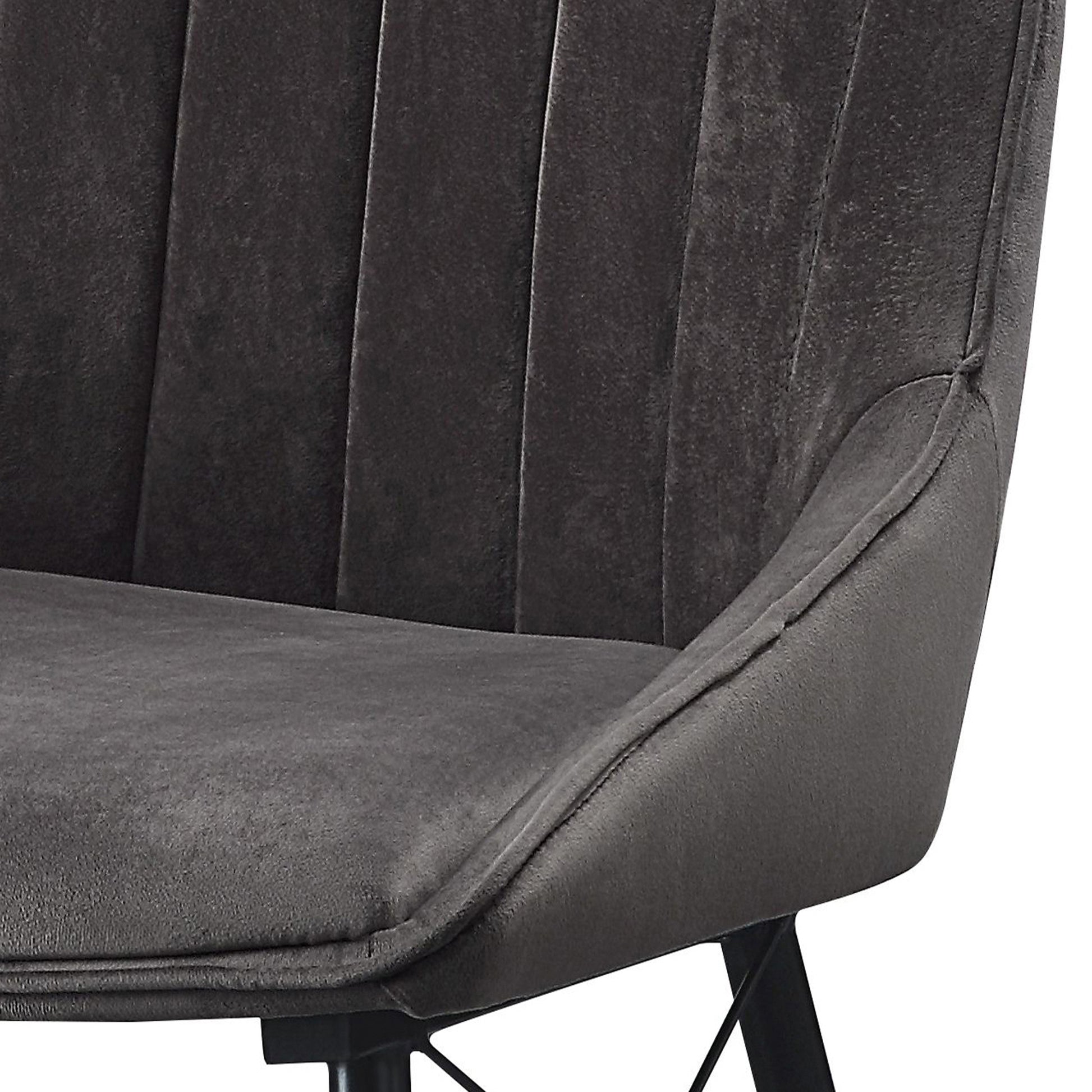 Grey And Black Tufted Back Dining Chairs Set Of 2 Solid Black Grey Dining Room Foam Rectangular Contemporary Side Chair Solid Back Set Of 2 Wood Fabric
