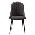 Grey And Black Tufted Back Dining Chairs Set Of 2 Solid Black Grey Dining Room Foam Rectangular Contemporary Side Chair Solid Back Set Of 2 Wood Fabric