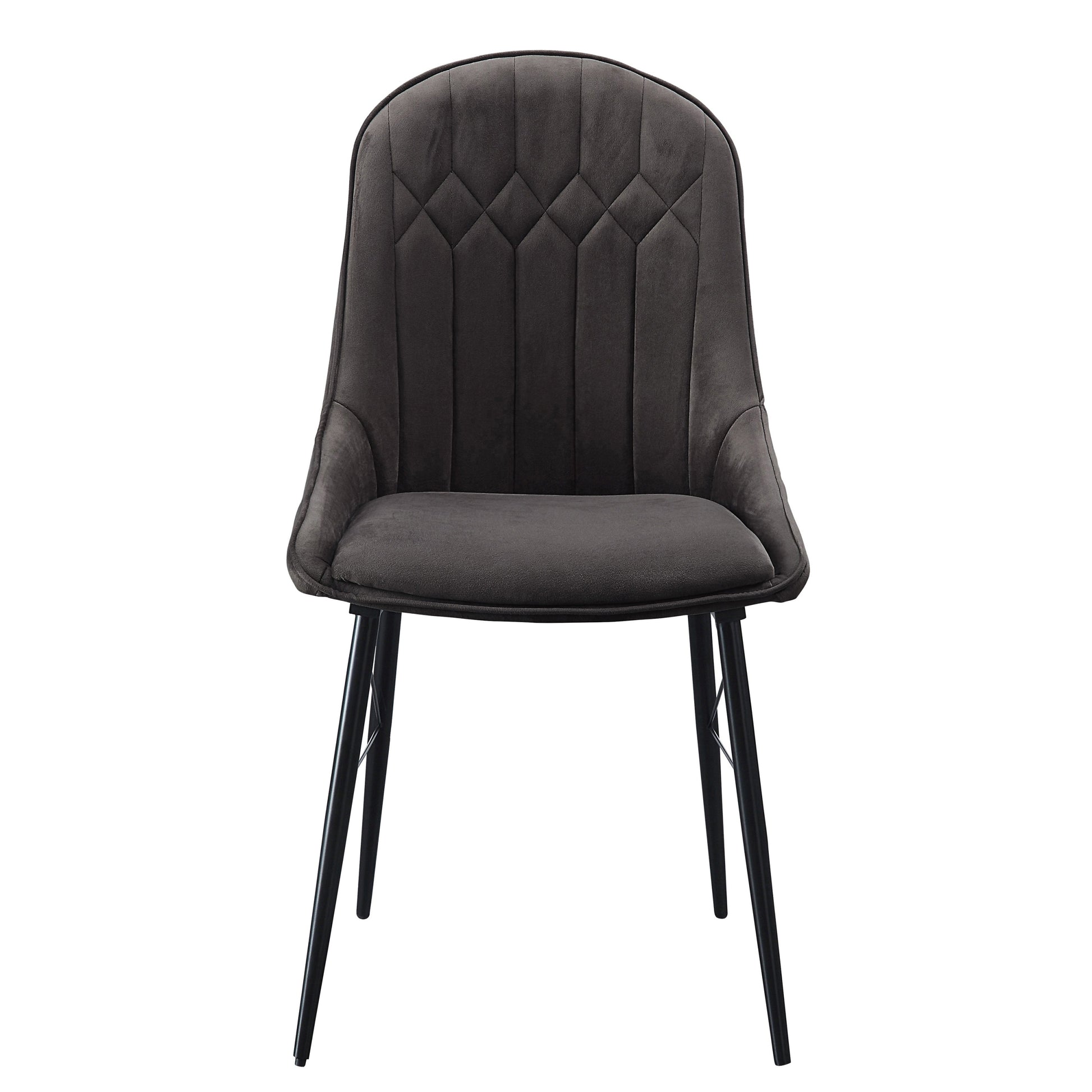 Grey And Black Tufted Back Dining Chairs Set Of 2 Solid Black Grey Dining Room Foam Rectangular Contemporary Side Chair Solid Back Set Of 2 Wood Fabric