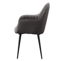 Dark Grey And Black Tufted Back Dining Chairs Set Of 2 Solid Dark Grey Dining Room Foam Rectangular Mid Century Modern Side Chair Solid Back Set Of 2 Wood Fabric