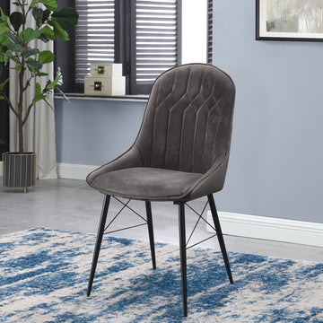 Grey And Black Tufted Back Dining Chairs Set Of 2 Solid Black Grey Dining Room Foam Rectangular Contemporary Side Chair Solid Back Set Of 2 Wood Fabric