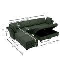 Adjustable Arms And Backs Sectional Sofa, Modern Sectional Couch U Shaped Sofa Couch With Storage Ottoman, Sofa With Convertible Chaise Green Green Polyester 4 Seat