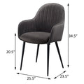 Dark Grey And Black Tufted Back Dining Chairs Set Of 2 Solid Dark Grey Dining Room Foam Rectangular Mid Century Modern Side Chair Solid Back Set Of 2 Wood Fabric