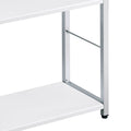 White And Chrome 4 Tier Rectangular Bookshelf 4 White Silver Open Back Wood Metal