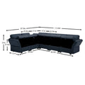 L Shaped Modular Sectional Corner Sofa Couch, 6 Seat Modular Sectional Sofa With Chaise For Living Room, Adjustable Arms And Backs Blue Blue Polyester 6 Seat
