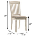 Tan And Cream Slatted Back Side Chairs Set Of 2 Solid Tan Dining Room Foam Rectangular Traditional Side Chair Rubberwood Slat Back Set Of 2 Wood Fabric