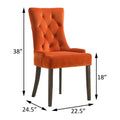 Orange And Weathered Oak Tufted Back Side Chairs Set Of 2 Solid Orange Dining Room Foam Rectangular Side Chair Rubberwood Tufted Back Set Of 2 Velvet