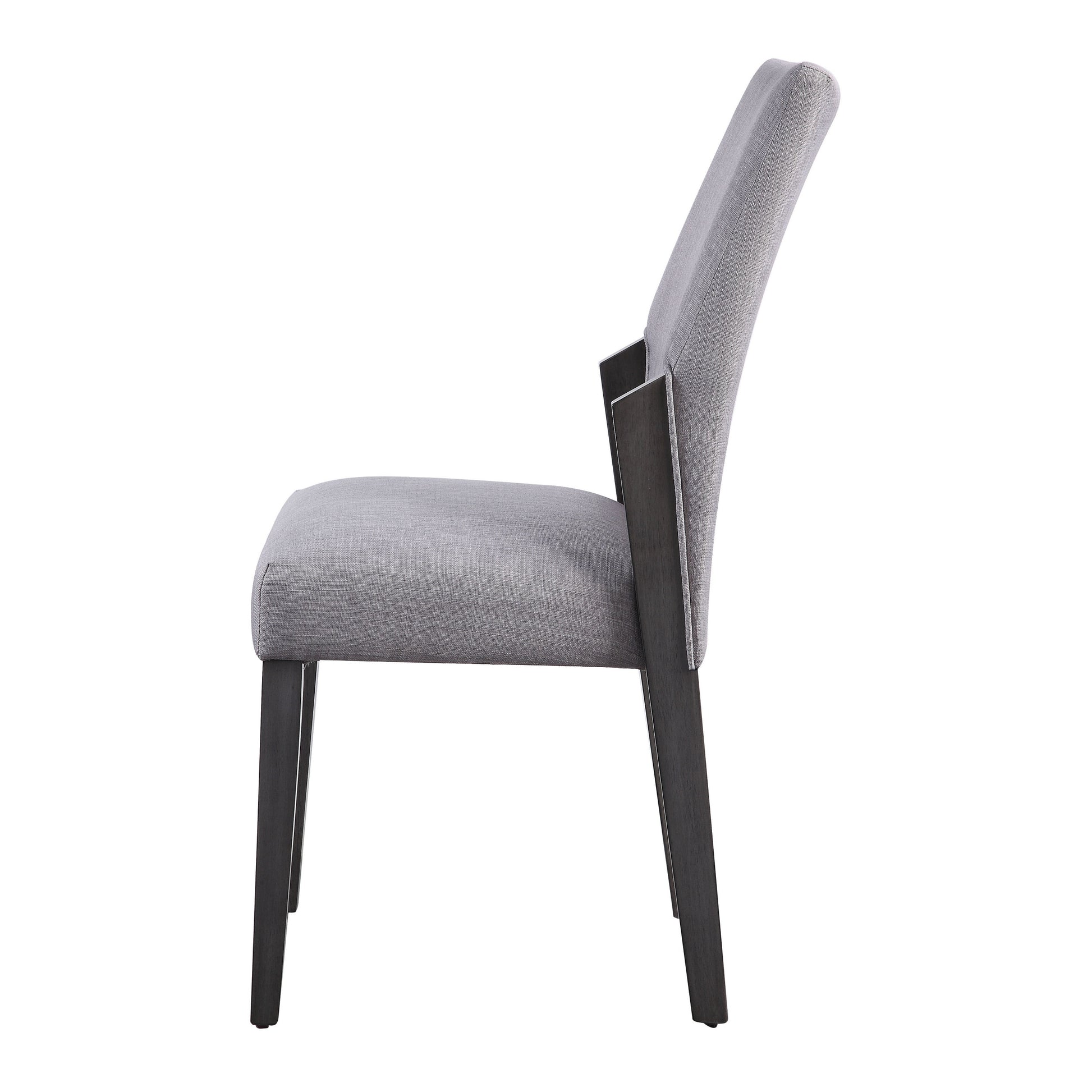Dove Grey And Grey Oak Upholstered Side Chairs Set Of 2 Grey Dining Room Foam Rectangular Traditional Side Chair Solid Back Set Of 2 Wood Fabric