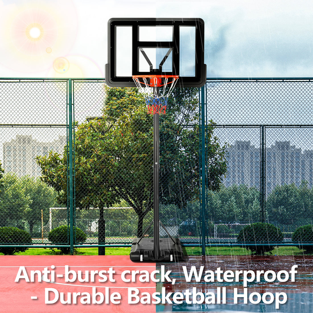 Outdoor Portable Basketball Rack, Suitable For Children And Adults, Durable Family Game Set Black Iron Plastic