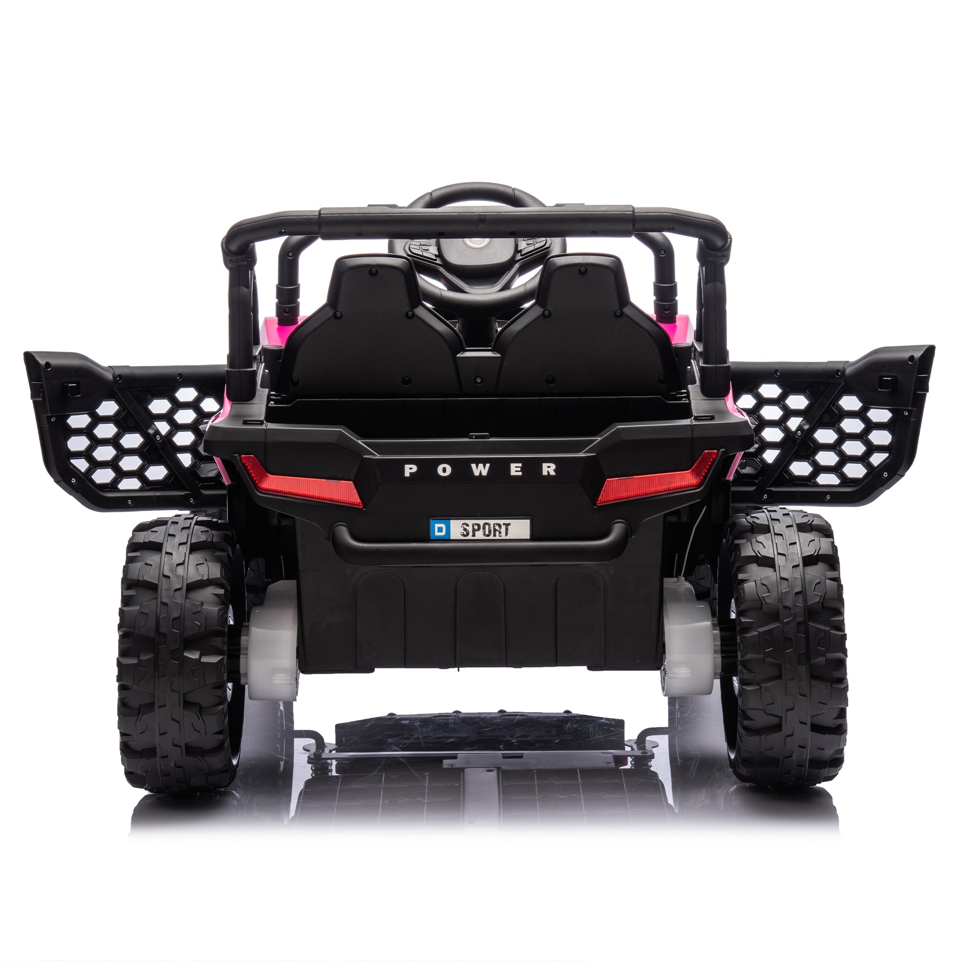 24V Kids Ride On Utv,Electric Toy For Kids W Parents Remote Control,Four Wheel Suspension,Low Start,Adjustable Speed,Multimedia Player,Early Education,Bluetooth,Rear Storage Space For Kids Aged 3 . Pink 50 99 Lbs Polypropylene