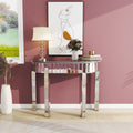 Mirrored Half Moon Console Table, Hd Glass Entryway Table With 1 Drawer, 39