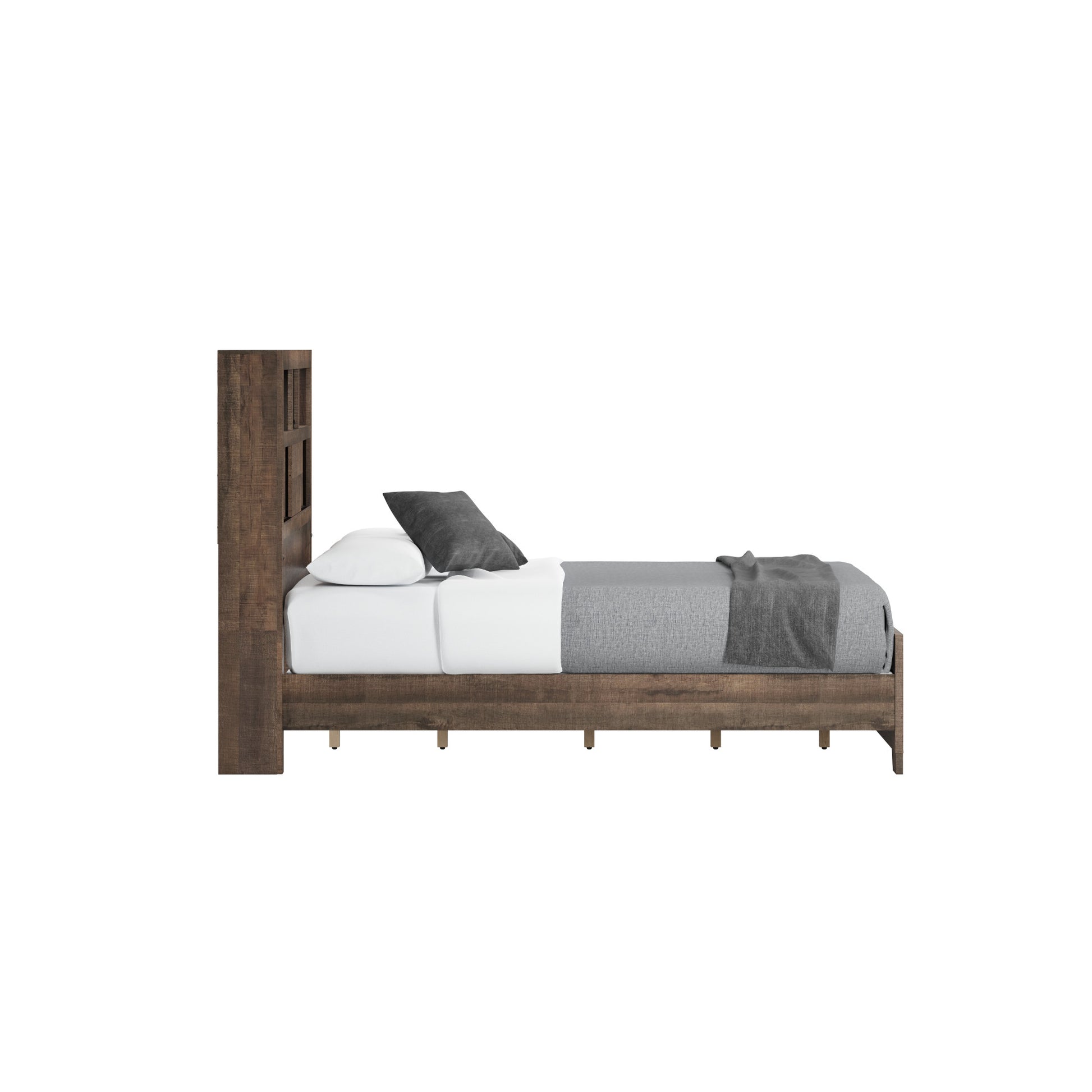 Plinz Brown Full Bookcase Bed Full Brown Engineered Wood