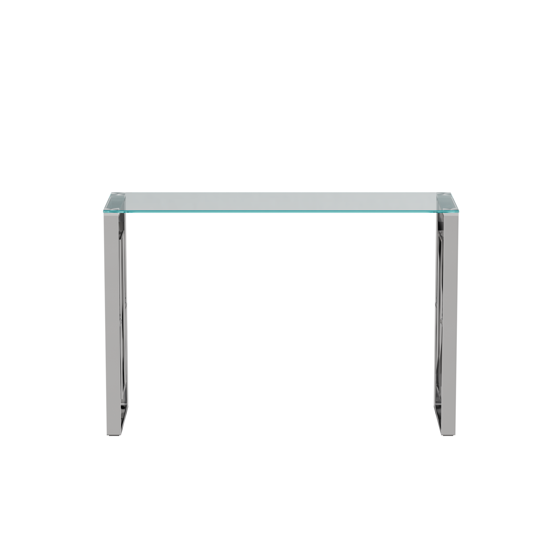 Console Table Stainless Steel Glass,Meal Side Table Silvery Clear Bs 02 S Silver,Transparent Primary Living Space Modern Stainless Steel