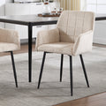 Dining Chairs Set Of 2, Upholstered Kitchen Chairs With Comfortable Seat, Velvet Dining Chairs With Armrests, Easy To Assemble And Clean, For Dining Room, Kitchen, Living Room, Cream Color Cream