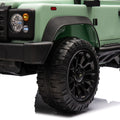 Licensed 2015 Land Rover Defender 90,24V Kids Ride On Xxl Car W Parents Control,2Wd,Four Wheel Suspension,Bluetooth,Mp3,Music,Power Display,Led Lights,Speeds 1.86 3.11Mph For Kids 3 7. Green Polypropylene