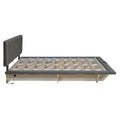 Queen Size Upholstered Floating Bed With Led Light And Usb Port, Velvet, Gray, Hydrualic Platform Bed Queen Gray Velvet