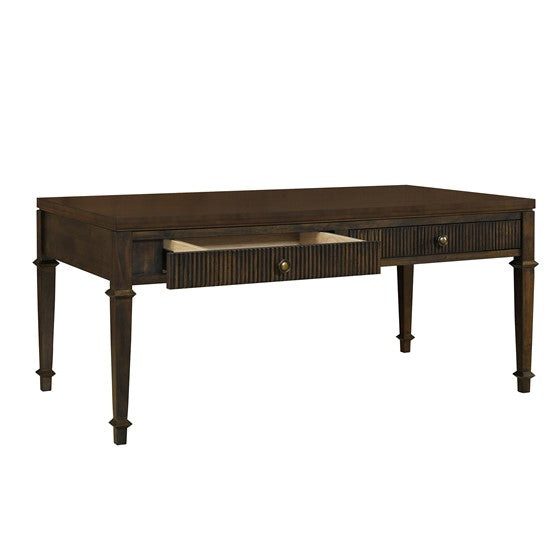 Fluted 2 Drawer Coffee Table Brown Mdf