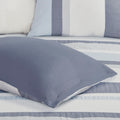 3 Piece Jacquard Duvet Cover Set Queen Blue Polyester