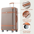 Hardshell Luggage Sets 3 Piece Double Spinner 8 Wheels Suitcase With Tsa Lock Lightweight 20''24''28'' Coppery Abs