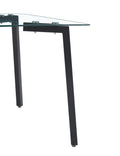 Glass Dining Table Transparent, 130*80* 8Mm Black Seats 4 Glass