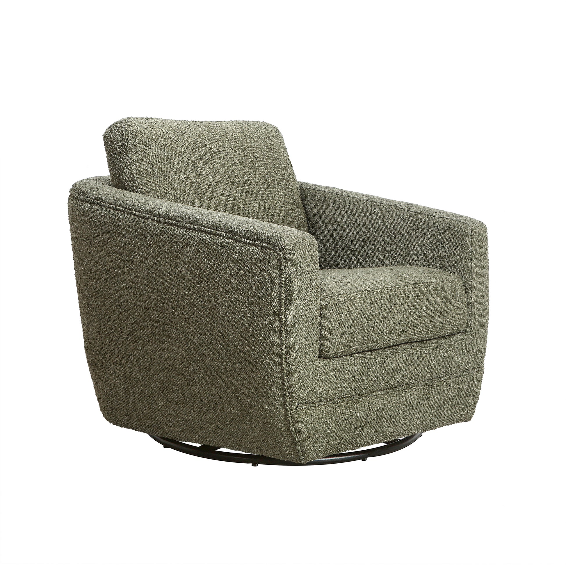 Gogh Swivel Chair In Sage Boucle Sage Fabric