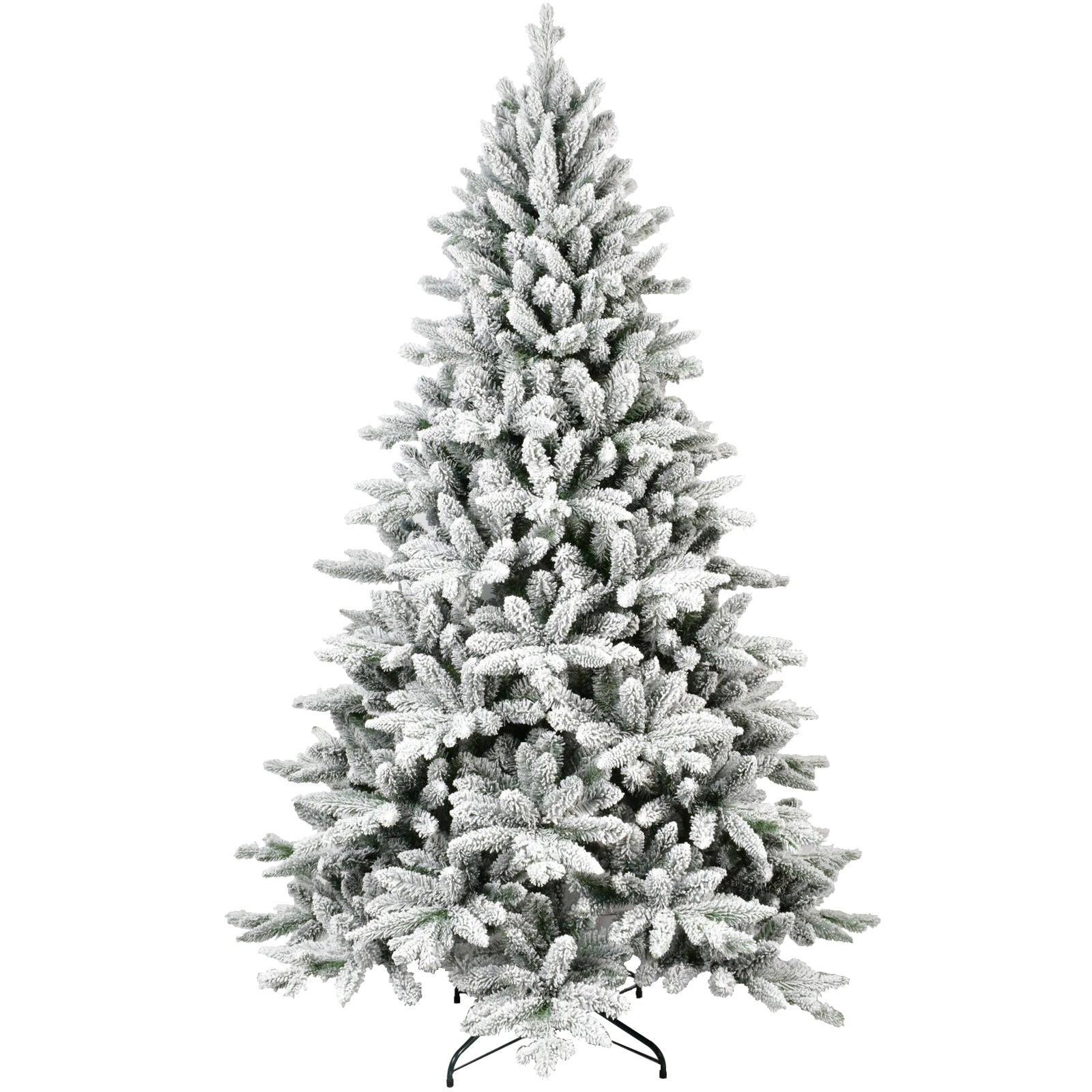 7Ft Pe&Pvc Flocked Christmas Tree Green,White Polyethylene