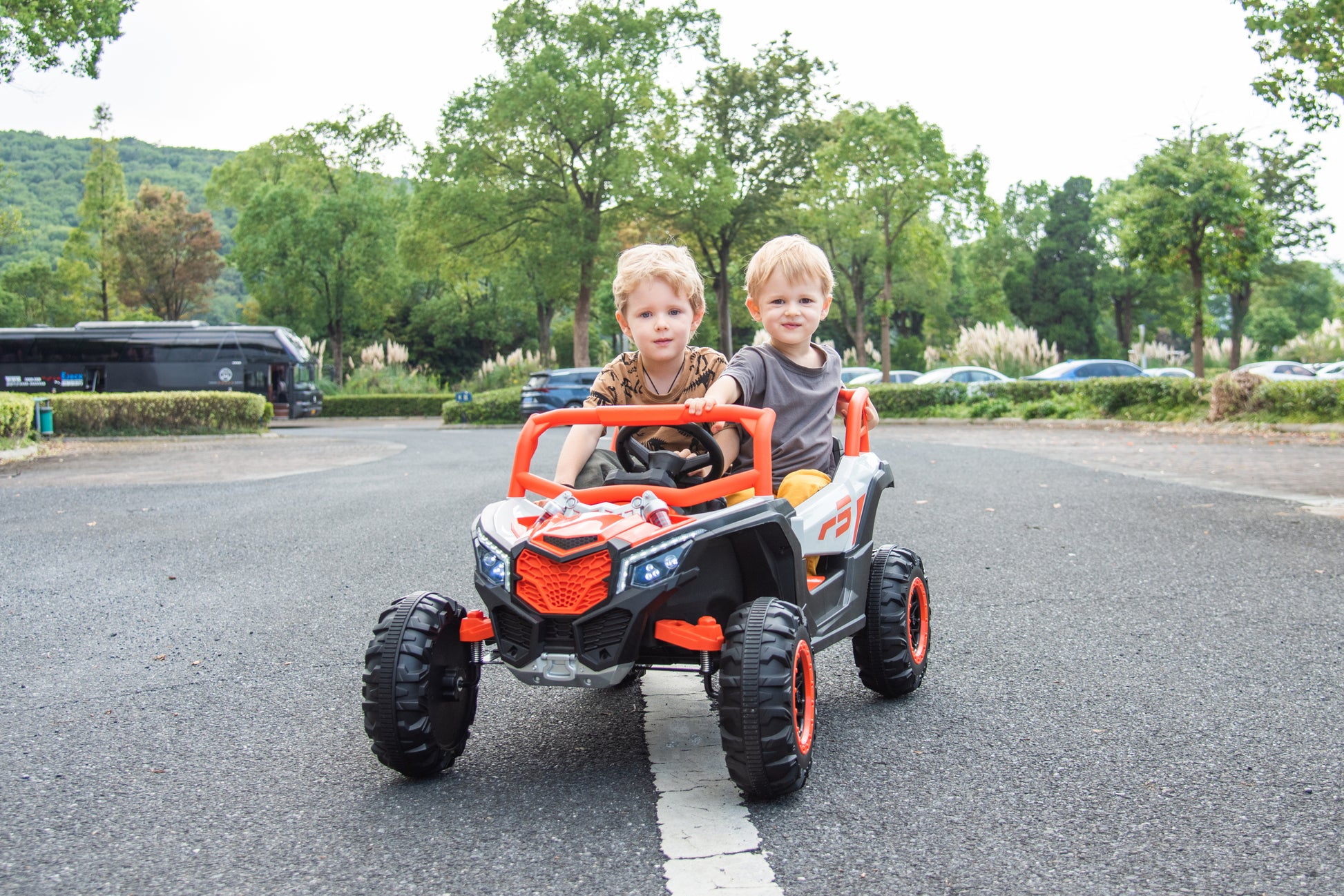 Ride On Car, Kids Electric Utv Car, Tamco Riding Toys For Kids With Remote Control Amazing Gift For 3 6 Years Boys Girls White Light Orange 50 99 Lbs Plastic