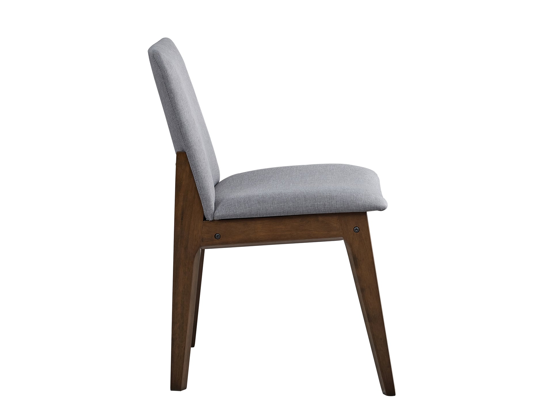 Kaela Light Gray Fabric & Walnut Finish Side Chair Set Of 2 Light Gray Synthetic Wood