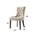 Yotam Beige Fabric & Salvaged Oak Finish Side Chair Set Of 2 Beige,Oak Fabric,Synthetic Wood